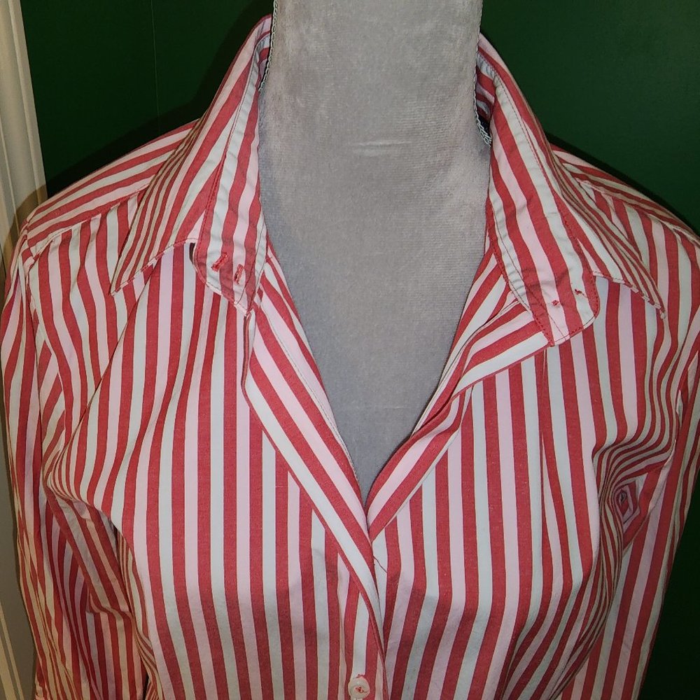 Vintage Perry Ellis Stretch Cotton Blouse - Size 16